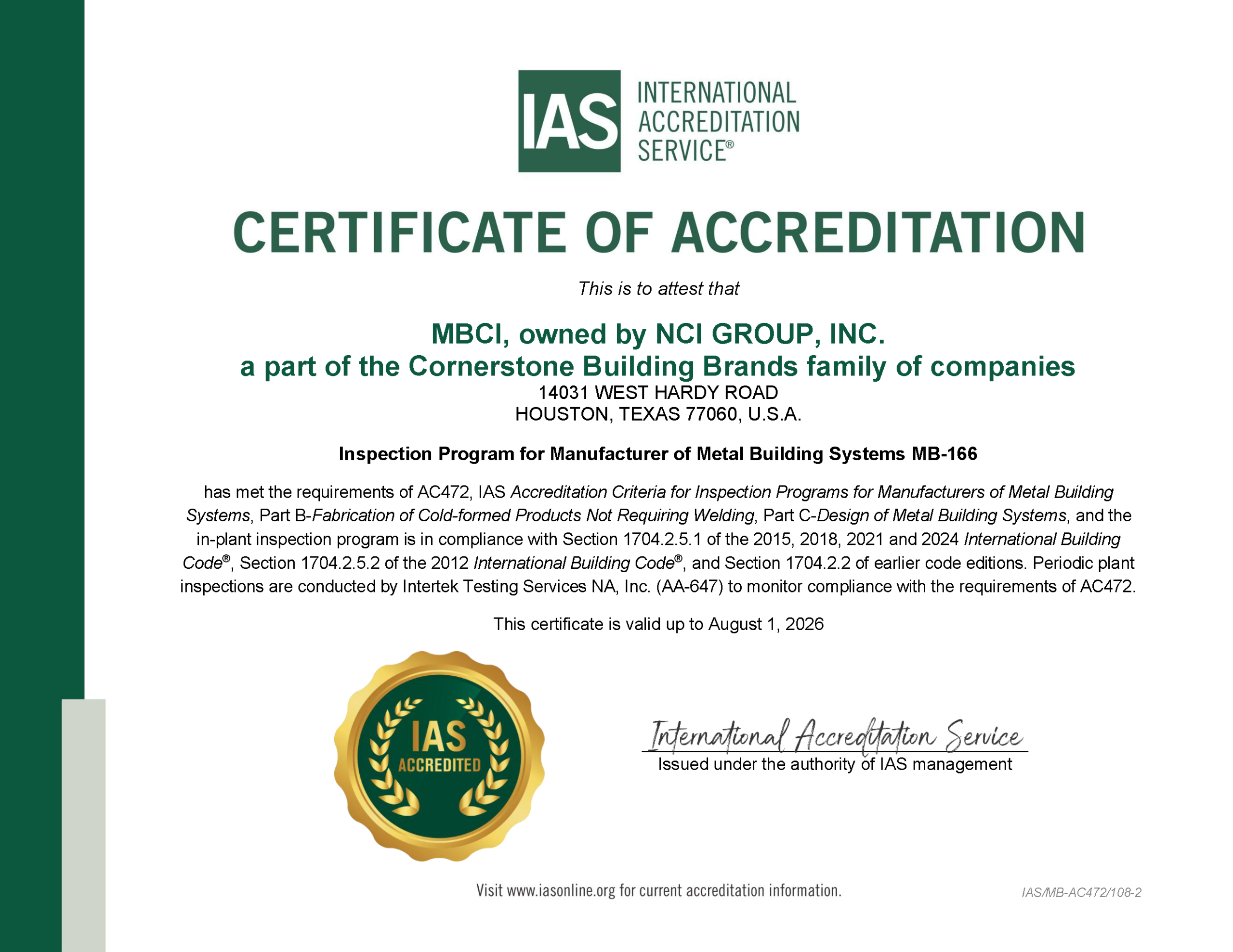mb 166 cert page 1
